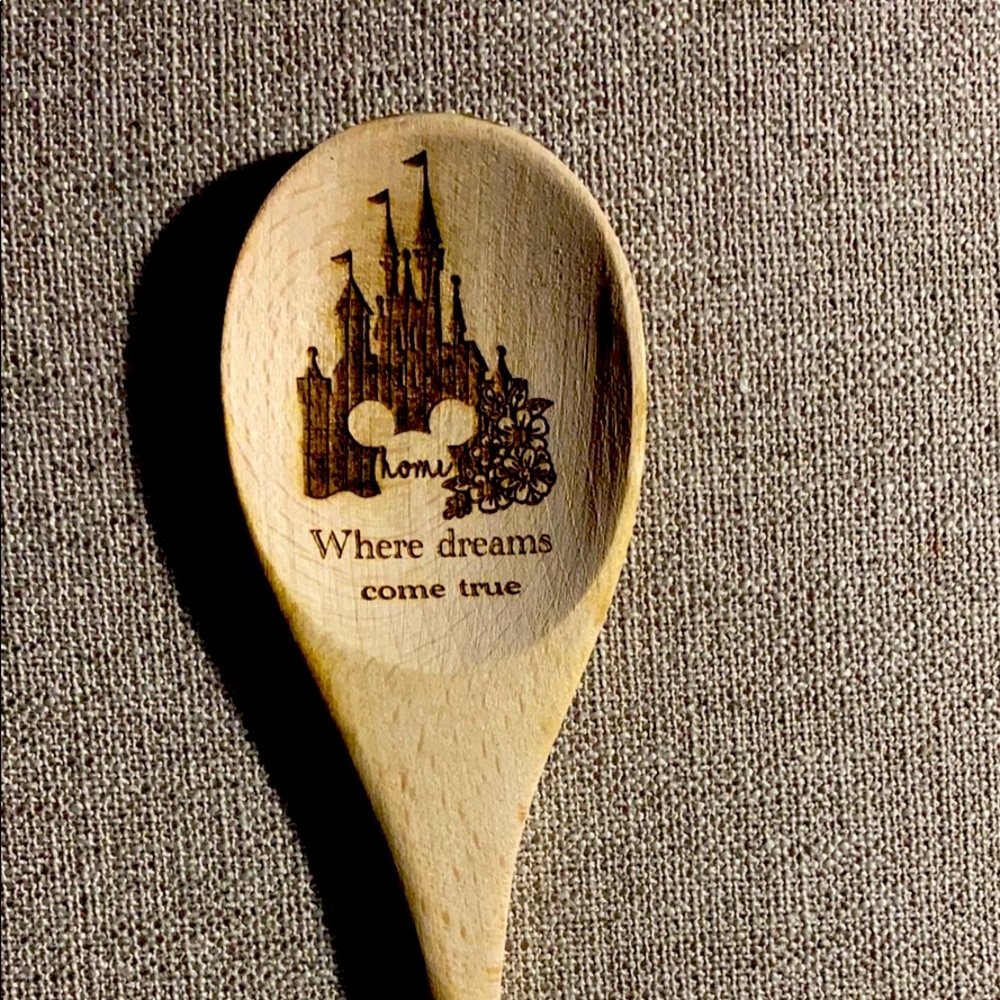 Disney engraved wooden spoon.